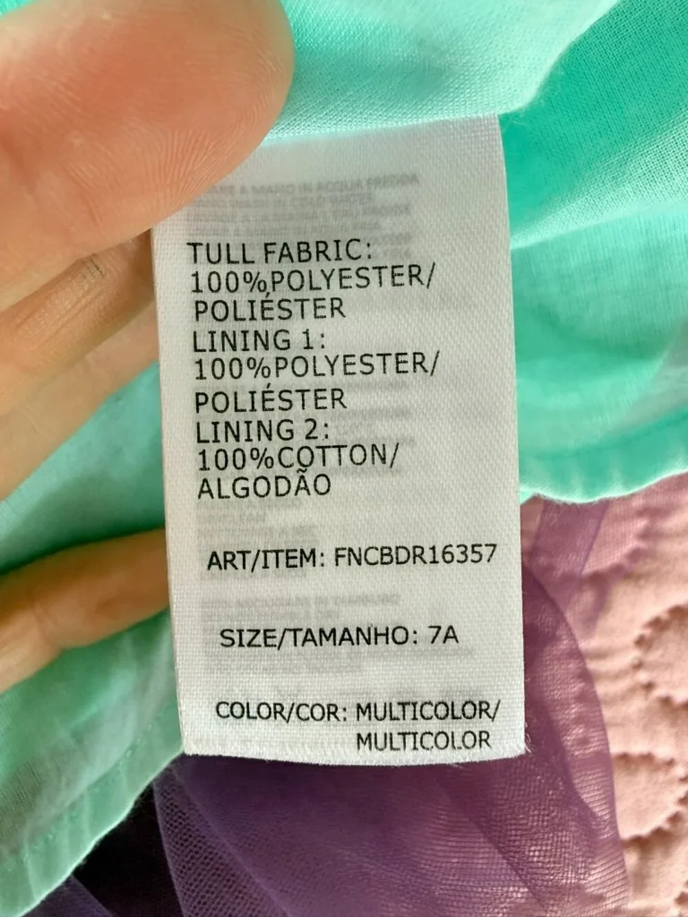 Italian Boutique Girls Colorblock Tulle Tiered Dress Peter Pan Collar Size 5-6